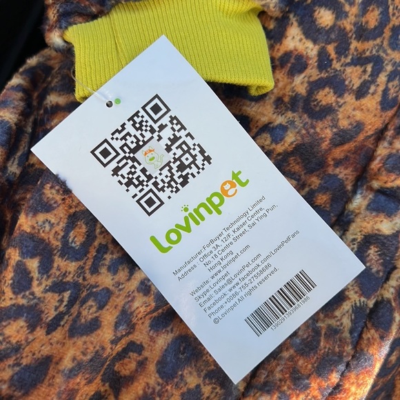 NWT LovinPet Dog Clothing, leopard Halloween costume Lightweight Warm Pet Coats - Picture 7 of 8
